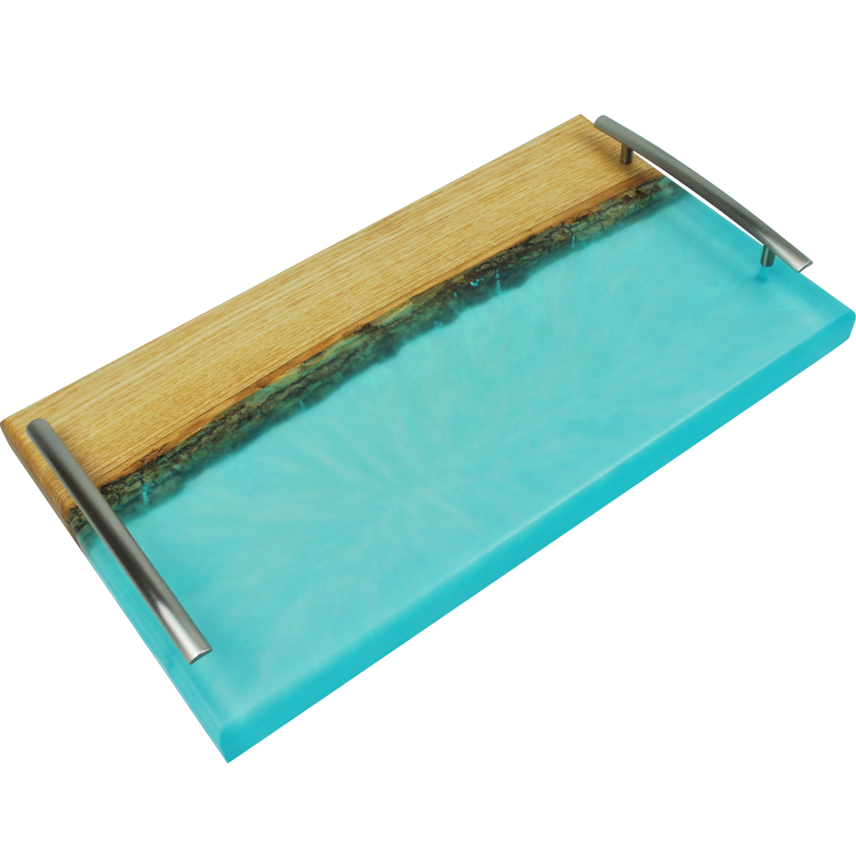 Live Edge Epoxy - Ash Wood Cutting Board - Serving Board - Food Safe Resin - Serving Platter - With Handles